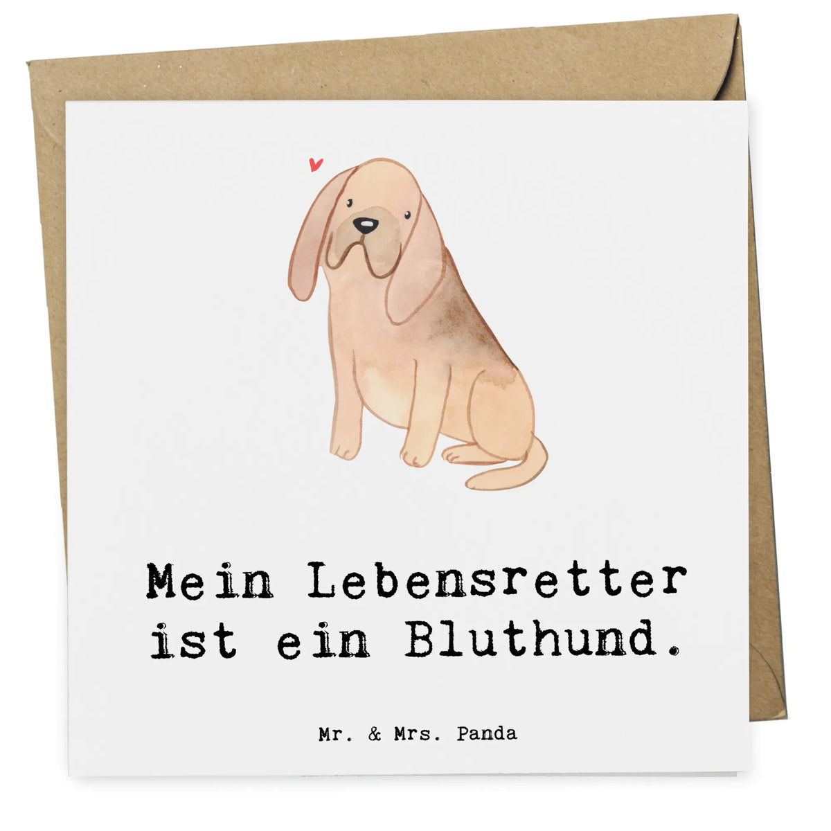 Deluxe Karte Bloodhound Lebensretter Klappkarte, Grußkarte, faltkarte, anlasskarte, Glückwunschkarte, doppelkarte, Geschenk, Schenken, Hunderasse, Rassehund, Hundebesitzer, Tierfreund, Welpe, Hund, Bluthund, Bloodhound, St. Hubertushund, Chien De Saint Hubert