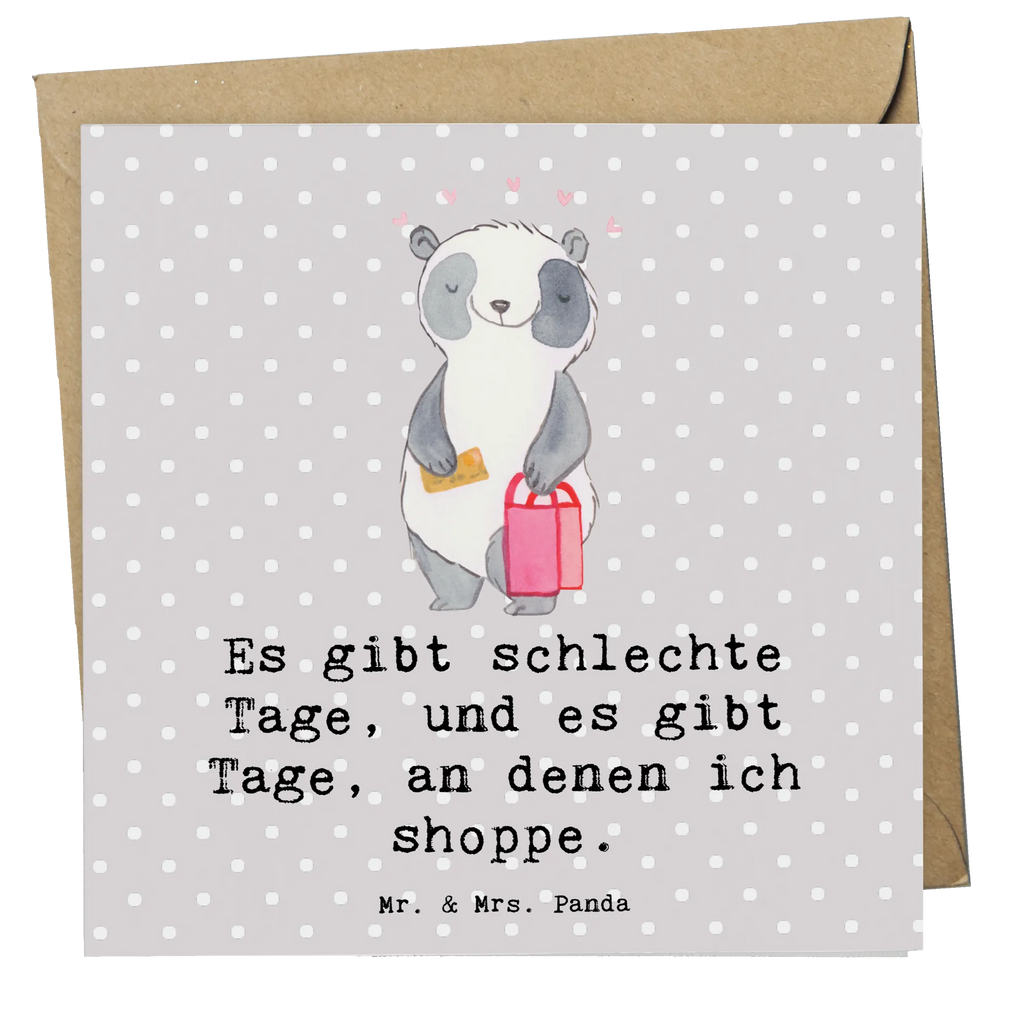Deluxe Karte Panda Shopping Einladungskarte, Glückwunschkarte, Hochzeitskarte, Geburtstagskarte, Karte, Klappkarte, Hochwertige Klappkarte, Grußkarte, Hochwertige Grußkarte, Geschenk, Sport, Sportart, Hobby, Schenken, Danke, Dankeschön, Auszeichnung, Gewinn, Sportler, shoppen, Shopping, einkaufen