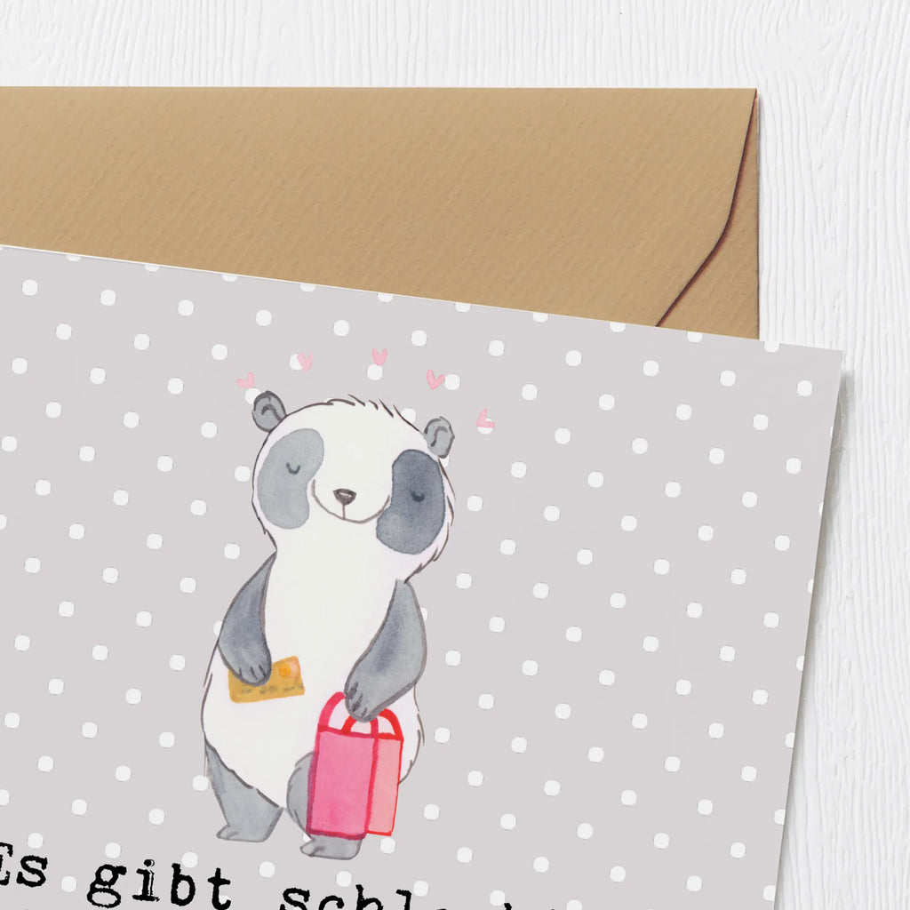 Deluxe Karte Panda Shopping Einladungskarte, Glückwunschkarte, Hochzeitskarte, Geburtstagskarte, Karte, Klappkarte, Hochwertige Klappkarte, Grußkarte, Hochwertige Grußkarte, Geschenk, Sport, Sportart, Hobby, Schenken, Danke, Dankeschön, Auszeichnung, Gewinn, Sportler, shoppen, Shopping, einkaufen