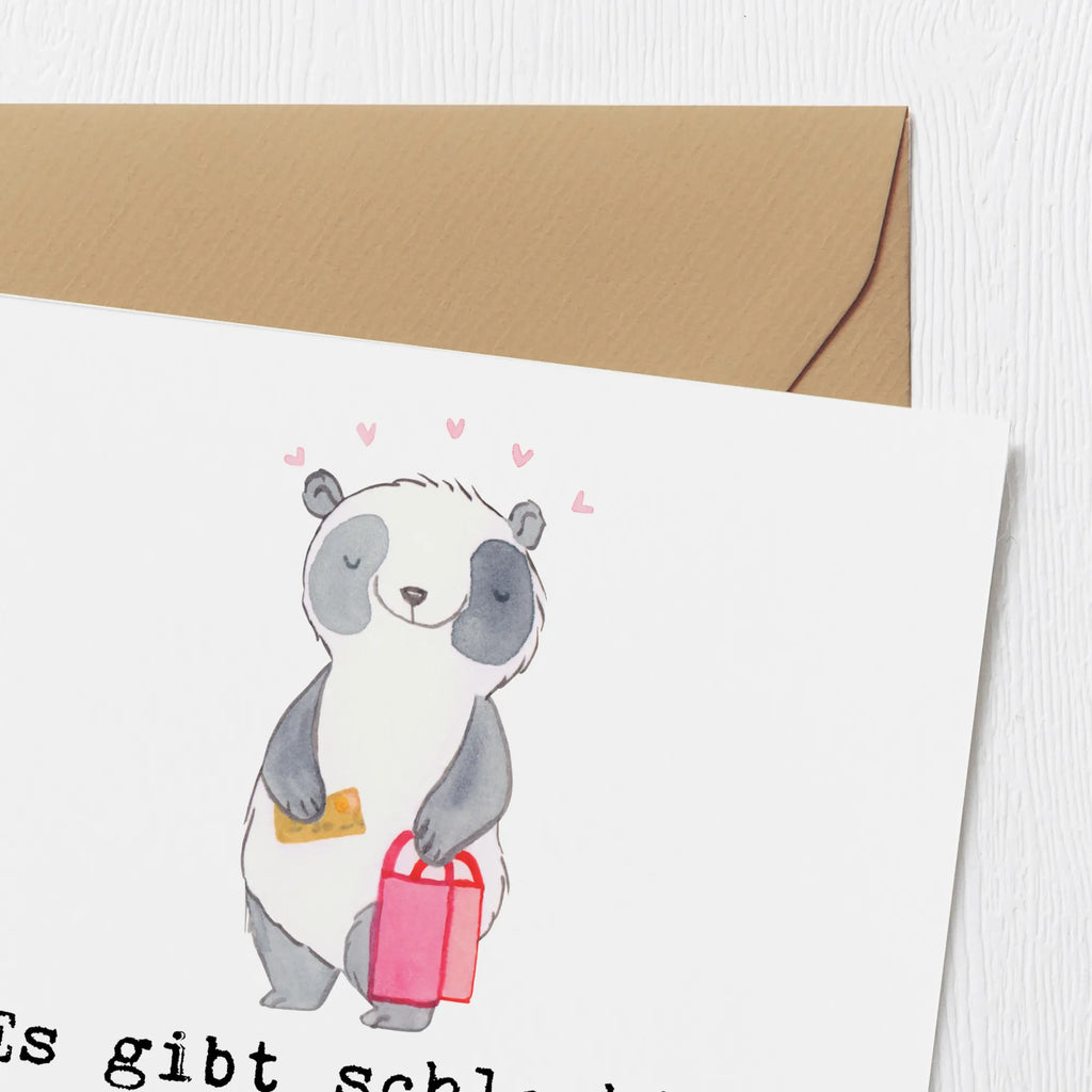 Deluxe Karte Panda Shopping Einladungskarte, Glückwunschkarte, Hochzeitskarte, Geburtstagskarte, Karte, Klappkarte, Hochwertige Klappkarte, Grußkarte, Hochwertige Grußkarte, Geschenk, Sport, Sportart, Hobby, Schenken, Danke, Dankeschön, Auszeichnung, Gewinn, Sportler, shoppen, Shopping, einkaufen
