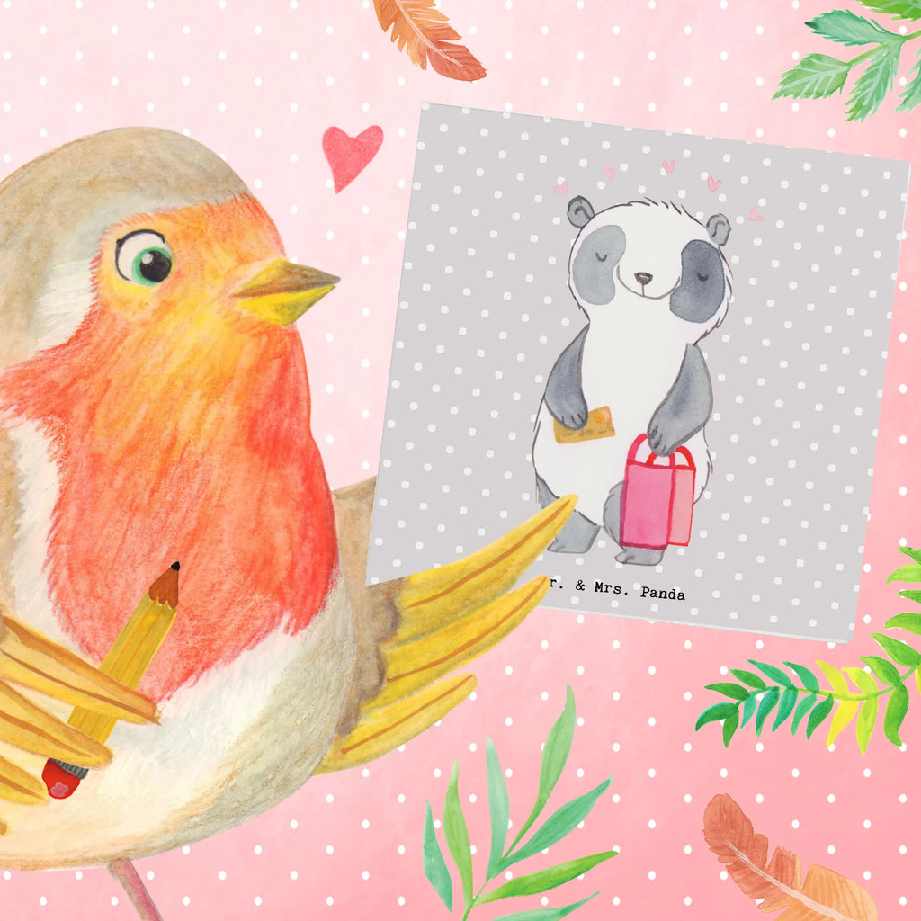 Deluxe Karte Panda Shopping Einladungskarte, Glückwunschkarte, Hochzeitskarte, Geburtstagskarte, Karte, Klappkarte, Hochwertige Klappkarte, Grußkarte, Hochwertige Grußkarte, Geschenk, Sport, Sportart, Hobby, Schenken, Danke, Dankeschön, Auszeichnung, Gewinn, Sportler, shoppen, Shopping, einkaufen