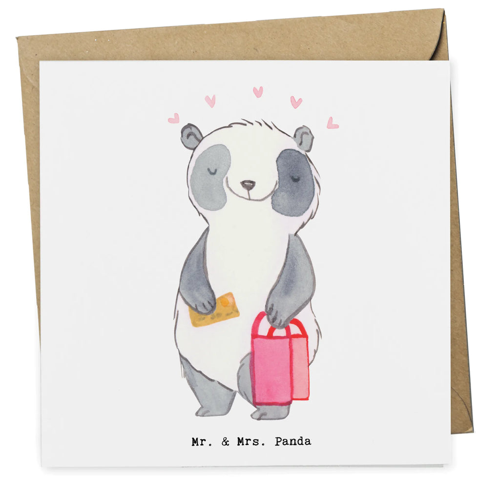 Deluxe Karte Panda Shopping Einladungskarte, Glückwunschkarte, Hochzeitskarte, Geburtstagskarte, Karte, Klappkarte, Hochwertige Klappkarte, Grußkarte, Hochwertige Grußkarte, Geschenk, Sport, Sportart, Hobby, Schenken, Danke, Dankeschön, Auszeichnung, Gewinn, Sportler, shoppen, Shopping, einkaufen