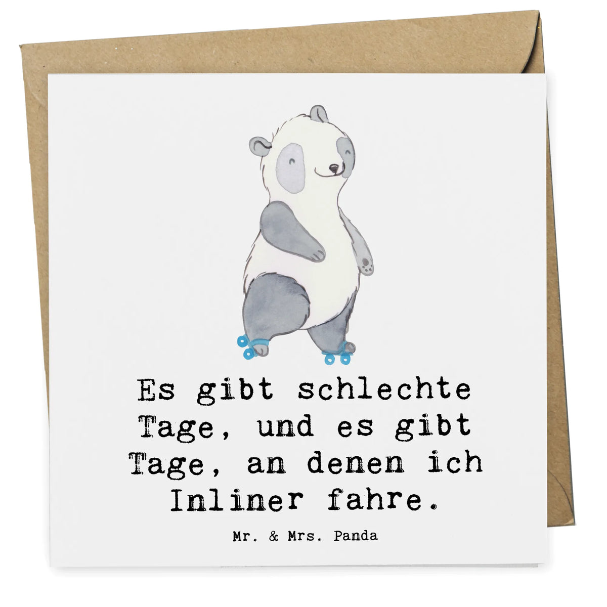 Deluxe Card panda roller blading