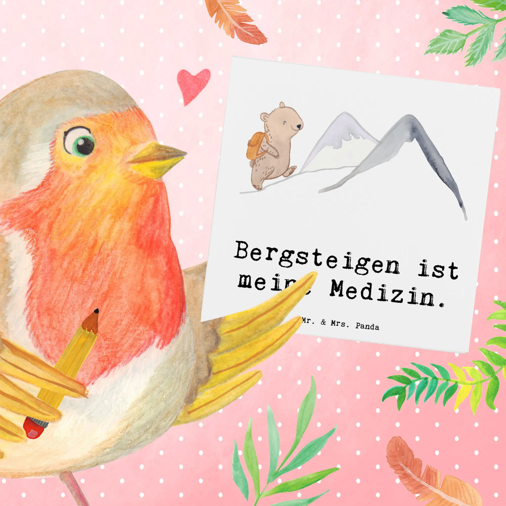 Deluxe Karte Bär Bergsteigen Klappkarte, Geburtstagskarte, Karte, Glückwunschkarte, Hochwertige Grußkarte, Hochzeitskarte, Hochwertige Klappkarte, Grußkarte, Einladungskarte, Geschenk, Sport, Sportart, Hobby, Schenken, Danke, Dankeschön, Auszeichnung, Gewinn, Sportler, Alpinismus, Alpinwandern, wandern, Trekking, Bergsteigen, Bergsport