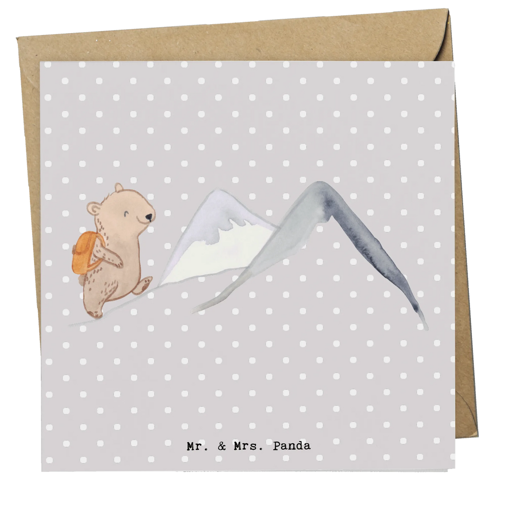 Deluxe Karte Bär Bergsteigen Klappkarte, Geburtstagskarte, Karte, Glückwunschkarte, Hochwertige Grußkarte, Hochzeitskarte, Hochwertige Klappkarte, Grußkarte, Einladungskarte, Geschenk, Sport, Sportart, Hobby, Schenken, Danke, Dankeschön, Auszeichnung, Gewinn, Sportler, Alpinismus, Alpinwandern, wandern, Trekking, Bergsteigen, Bergsport