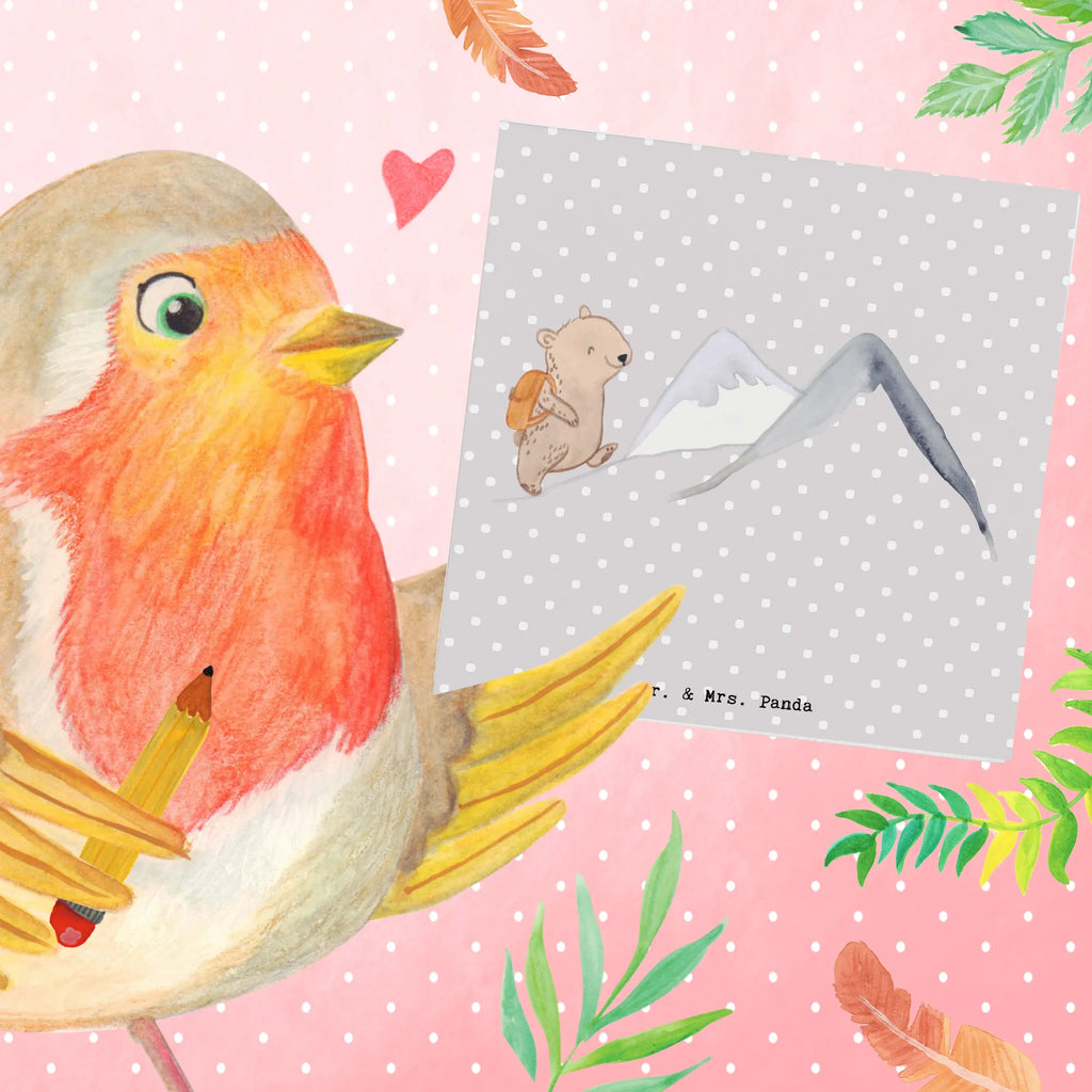 Deluxe Karte Bär Bergsteigen Klappkarte, Geburtstagskarte, Karte, Glückwunschkarte, Hochwertige Grußkarte, Hochzeitskarte, Hochwertige Klappkarte, Grußkarte, Einladungskarte, Geschenk, Sport, Sportart, Hobby, Schenken, Danke, Dankeschön, Auszeichnung, Gewinn, Sportler, Alpinismus, Alpinwandern, wandern, Trekking, Bergsteigen, Bergsport