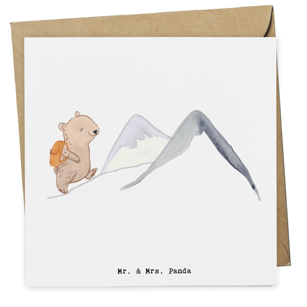 Deluxe Karte Bär Bergsteigen Klappkarte, Geburtstagskarte, Karte, Glückwunschkarte, Hochwertige Grußkarte, Hochzeitskarte, Hochwertige Klappkarte, Grußkarte, Einladungskarte, Geschenk, Sport, Sportart, Hobby, Schenken, Danke, Dankeschön, Auszeichnung, Gewinn, Sportler, Alpinismus, Alpinwandern, wandern, Trekking, Bergsteigen, Bergsport