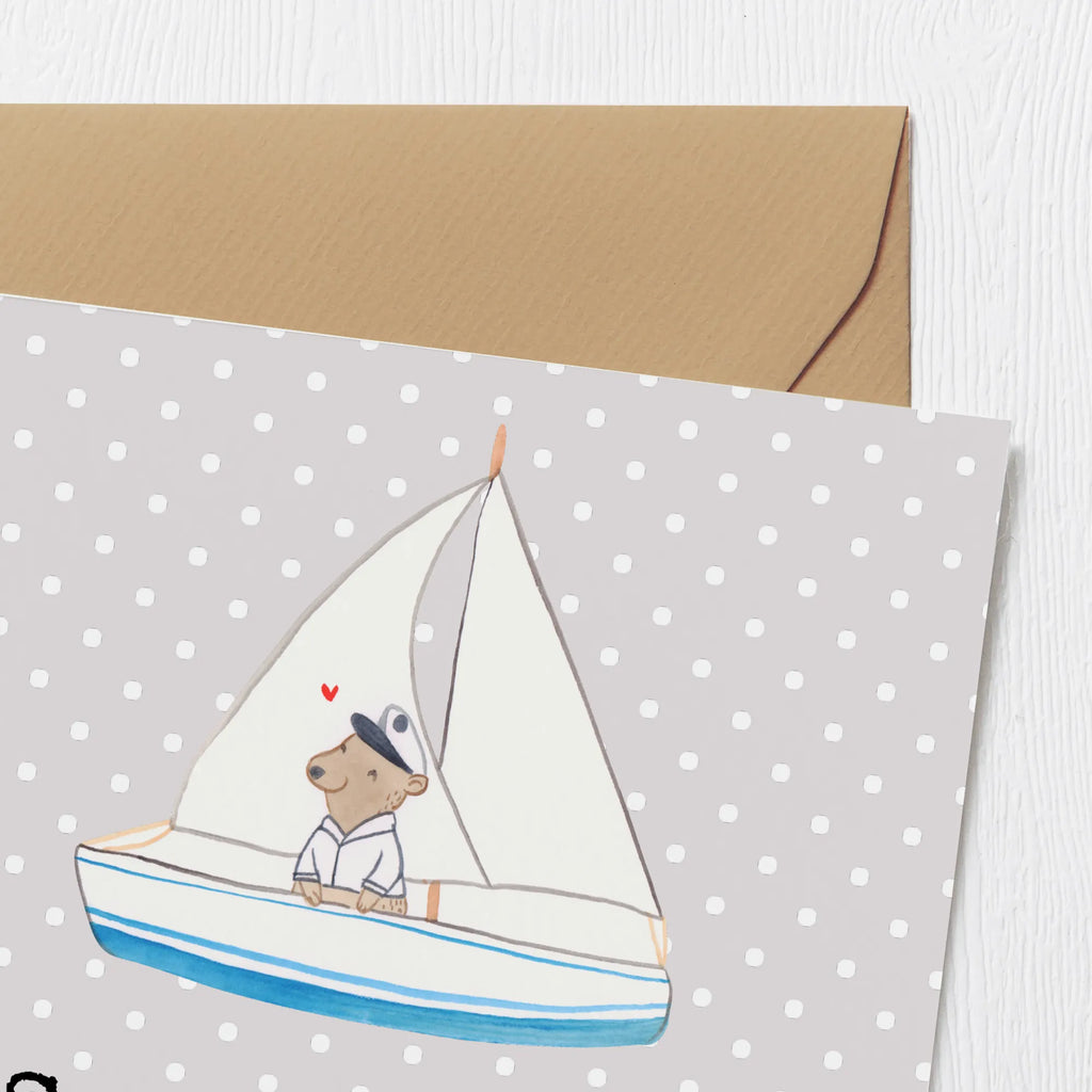 Deluxe Karte Bär Segeln Hochwertige Grußkarte, Hochwertige Klappkarte, Klappkarte, Grußkarte, Glückwunschkarte, Geburtstagskarte, Karte, Hochzeitskarte, Einladungskarte, Geschenk, Sport, Sportart, Hobby, Schenken, Danke, Dankeschön, Auszeichnung, Gewinn, Sportler, Yachtclub, Segelschule, Segelboot, Segeltörn, segeln