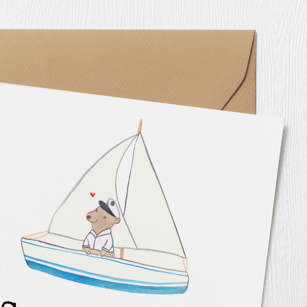 Deluxe Karte Bär Segeln Hochwertige Grußkarte, Hochwertige Klappkarte, Klappkarte, Grußkarte, Glückwunschkarte, Geburtstagskarte, Karte, Hochzeitskarte, Einladungskarte, Geschenk, Sport, Sportart, Hobby, Schenken, Danke, Dankeschön, Auszeichnung, Gewinn, Sportler, Yachtclub, Segelschule, Segelboot, Segeltörn, segeln