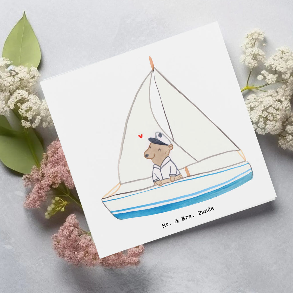 Deluxe Karte Bär Segeln Hochwertige Grußkarte, Hochwertige Klappkarte, Klappkarte, Grußkarte, Glückwunschkarte, Geburtstagskarte, Karte, Hochzeitskarte, Einladungskarte, Geschenk, Sport, Sportart, Hobby, Schenken, Danke, Dankeschön, Auszeichnung, Gewinn, Sportler, Yachtclub, Segelschule, Segelboot, Segeltörn, segeln