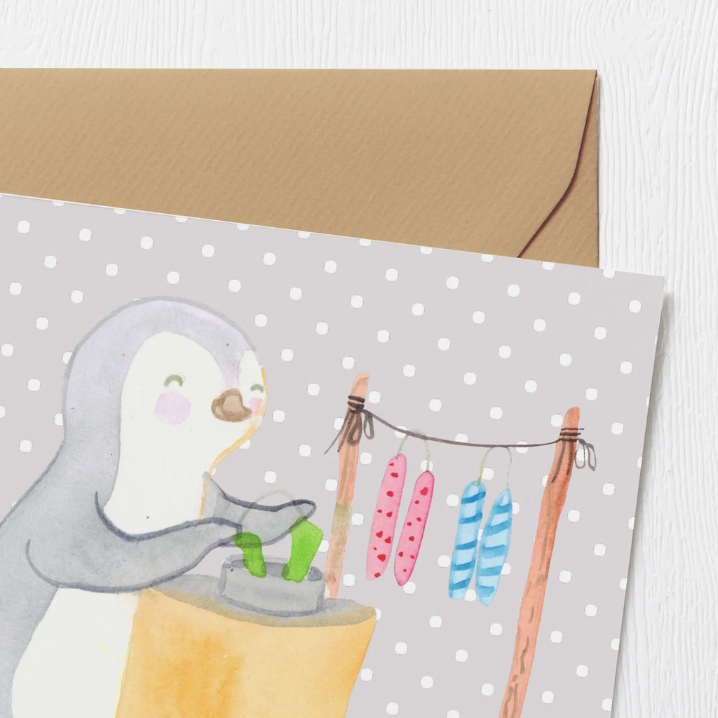 Deluxe Karte Pinguin Kerzenziehen Geburtstagskarte, Hochwertige Grußkarte, Grußkarte, Einladungskarte, Glückwunschkarte, Hochzeitskarte, Hochwertige Klappkarte, Karte, Klappkarte, Geschenk, Sport, Sportart, Hobby, Schenken, Danke, Dankeschön, Auszeichnung, Gewinn, Sportler, Kerzen ziehen. DIY, Kerzenziehen, Deko basteln