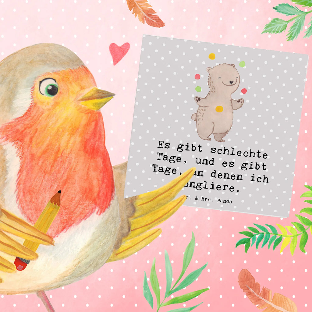 Deluxe Karte Bär Jonglieren Hochzeitskarte, Karte, Hochwertige Klappkarte, Klappkarte, Grußkarte, Einladungskarte, Geburtstagskarte, Glückwunschkarte, Hochwertige Grußkarte, Geschenk, Sport, Sportart, Hobby, Schenken, Danke, Dankeschön, Auszeichnung, Gewinn, Sportler, Jonglieren, Zirkus, Jongleur, Artistik