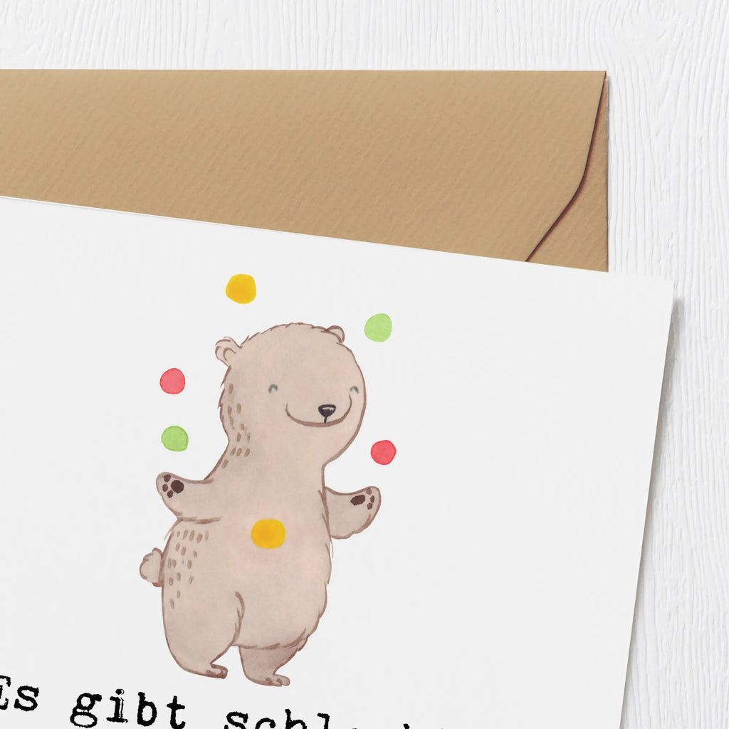 Deluxe Karte Bär Jonglieren Hochzeitskarte, Karte, Hochwertige Klappkarte, Klappkarte, Grußkarte, Einladungskarte, Geburtstagskarte, Glückwunschkarte, Hochwertige Grußkarte, Geschenk, Sport, Sportart, Hobby, Schenken, Danke, Dankeschön, Auszeichnung, Gewinn, Sportler, Jonglieren, Zirkus, Jongleur, Artistik