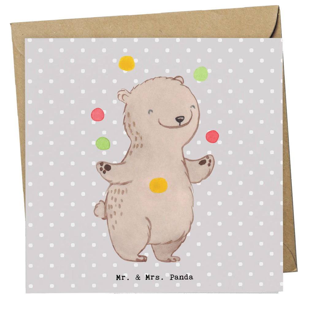 Deluxe Karte Bär Jonglieren Hochzeitskarte, Karte, Hochwertige Klappkarte, Klappkarte, Grußkarte, Einladungskarte, Geburtstagskarte, Glückwunschkarte, Hochwertige Grußkarte, Geschenk, Sport, Sportart, Hobby, Schenken, Danke, Dankeschön, Auszeichnung, Gewinn, Sportler, Jonglieren, Zirkus, Jongleur, Artistik