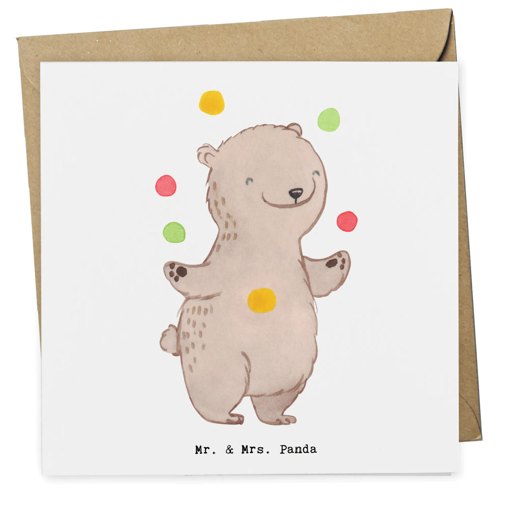 Deluxe Karte Bär Jonglieren Hochzeitskarte, Karte, Hochwertige Klappkarte, Klappkarte, Grußkarte, Einladungskarte, Geburtstagskarte, Glückwunschkarte, Hochwertige Grußkarte, Geschenk, Sport, Sportart, Hobby, Schenken, Danke, Dankeschön, Auszeichnung, Gewinn, Sportler, Jonglieren, Zirkus, Jongleur, Artistik