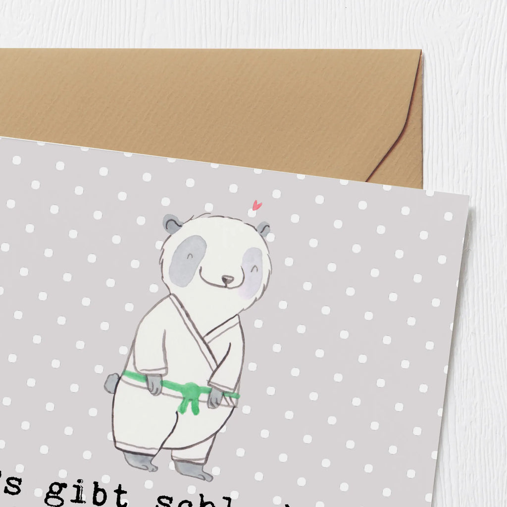 Deluxe Karte Panda Jiu Jitsu Geburtstagskarte, Karte, Grußkarte, Hochzeitskarte, Glückwunschkarte, Hochwertige Klappkarte, Einladungskarte, Klappkarte, Hochwertige Grußkarte, Geschenk, Sport, Sportart, Hobby, Schenken, Danke, Dankeschön, Auszeichnung, Gewinn, Sportler, Selbstverteidigung, japanische Kampfkunst, Jiu Jitsu