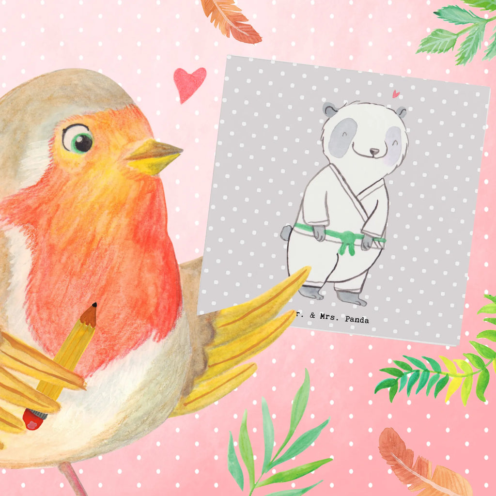 Deluxe Karte Panda Jiu Jitsu Geburtstagskarte, Karte, Grußkarte, Hochzeitskarte, Glückwunschkarte, Hochwertige Klappkarte, Einladungskarte, Klappkarte, Hochwertige Grußkarte, Geschenk, Sport, Sportart, Hobby, Schenken, Danke, Dankeschön, Auszeichnung, Gewinn, Sportler, Selbstverteidigung, japanische Kampfkunst, Jiu Jitsu