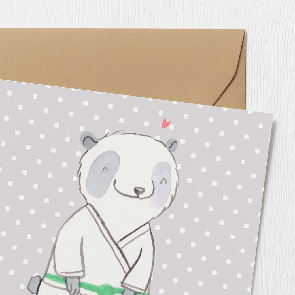 Deluxe Karte Panda Jiu Jitsu Geburtstagskarte, Karte, Grußkarte, Hochzeitskarte, Glückwunschkarte, Hochwertige Klappkarte, Einladungskarte, Klappkarte, Hochwertige Grußkarte, Geschenk, Sport, Sportart, Hobby, Schenken, Danke, Dankeschön, Auszeichnung, Gewinn, Sportler, Selbstverteidigung, japanische Kampfkunst, Jiu Jitsu