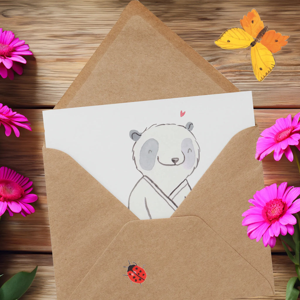 Deluxe Karte Panda Jiu Jitsu Geburtstagskarte, Karte, Grußkarte, Hochzeitskarte, Glückwunschkarte, Hochwertige Klappkarte, Einladungskarte, Klappkarte, Hochwertige Grußkarte, Geschenk, Sport, Sportart, Hobby, Schenken, Danke, Dankeschön, Auszeichnung, Gewinn, Sportler, Selbstverteidigung, japanische Kampfkunst, Jiu Jitsu