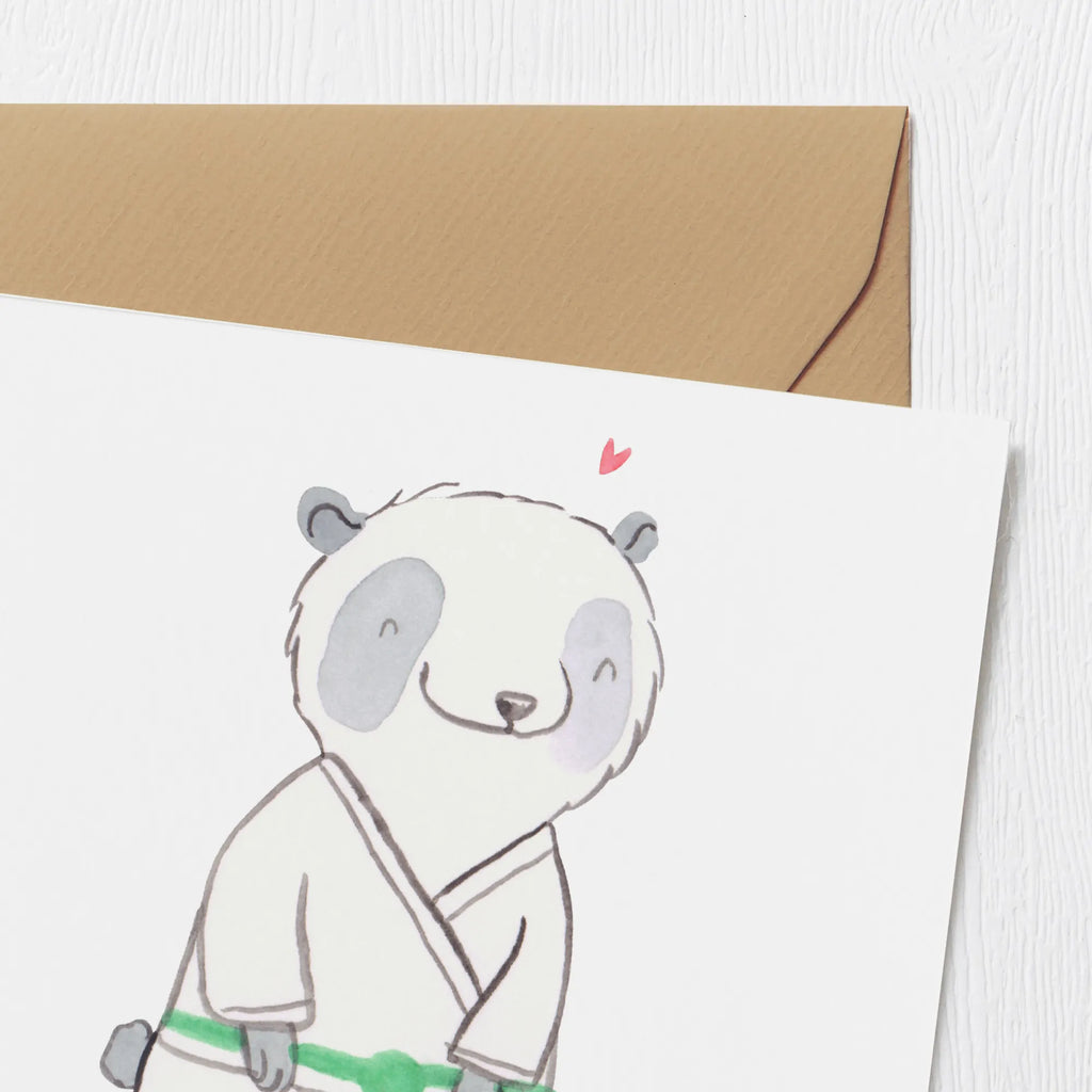 Deluxe Karte Panda Jiu Jitsu Geburtstagskarte, Karte, Grußkarte, Hochzeitskarte, Glückwunschkarte, Hochwertige Klappkarte, Einladungskarte, Klappkarte, Hochwertige Grußkarte, Geschenk, Sport, Sportart, Hobby, Schenken, Danke, Dankeschön, Auszeichnung, Gewinn, Sportler, Selbstverteidigung, japanische Kampfkunst, Jiu Jitsu