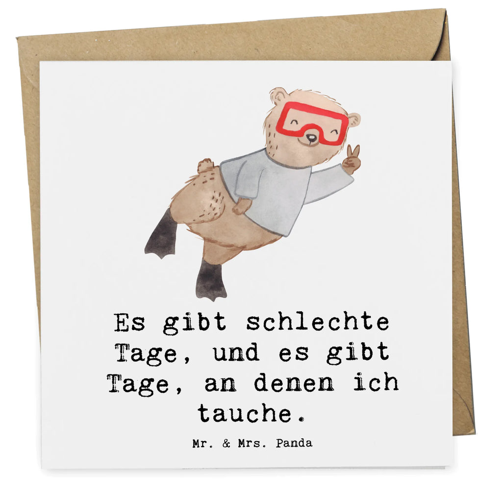 Deluxe Card bear Dive Glückwunschkarte, Klappkarte, Einladungskarte, Karte, Geburtstagskarte, Grußkarte, Hochwertige Grußkarte, Hochwertige Klappkarte, Hochzeitskarte, Geschenk, Sport, Sportart, Hobby, Schenken, Danke, Dankeschön, Auszeichnung, Gewinn, Sportler, schnorcheln, Diving, Tauchgang, Dive, Tauchschule, Tauchen