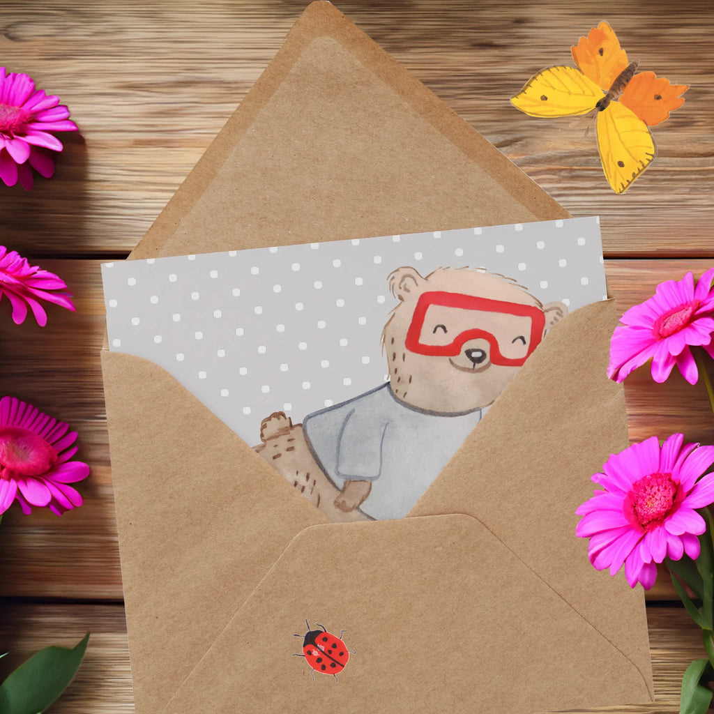 Deluxe Card bear Dive Glückwunschkarte, Klappkarte, Einladungskarte, Karte, Geburtstagskarte, Grußkarte, Hochwertige Grußkarte, Hochwertige Klappkarte, Hochzeitskarte, Geschenk, Sport, Sportart, Hobby, Schenken, Danke, Dankeschön, Auszeichnung, Gewinn, Sportler, schnorcheln, Diving, Tauchgang, Dive, Tauchschule, Tauchen