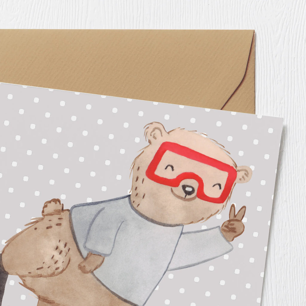 Deluxe Card bear Dive Glückwunschkarte, Klappkarte, Einladungskarte, Karte, Geburtstagskarte, Grußkarte, Hochwertige Grußkarte, Hochwertige Klappkarte, Hochzeitskarte, Geschenk, Sport, Sportart, Hobby, Schenken, Danke, Dankeschön, Auszeichnung, Gewinn, Sportler, schnorcheln, Diving, Tauchgang, Dive, Tauchschule, Tauchen