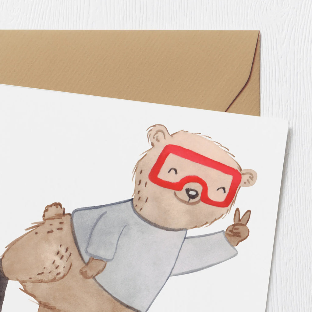 Deluxe Card bear Dive Glückwunschkarte, Klappkarte, Einladungskarte, Karte, Geburtstagskarte, Grußkarte, Hochwertige Grußkarte, Hochwertige Klappkarte, Hochzeitskarte, Geschenk, Sport, Sportart, Hobby, Schenken, Danke, Dankeschön, Auszeichnung, Gewinn, Sportler, schnorcheln, Diving, Tauchgang, Dive, Tauchschule, Tauchen