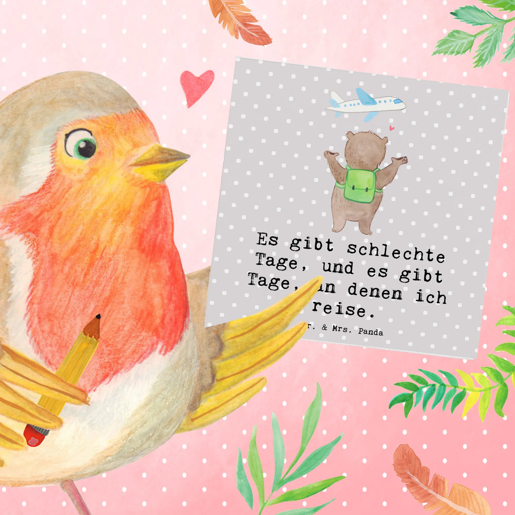 Deluxe Karte Bär Reisen Hochwertige Klappkarte, Hochzeitskarte, Hochwertige Grußkarte, Karte, Klappkarte, Geburtstagskarte, Glückwunschkarte, Grußkarte, Einladungskarte, Geschenk, Sport, Sportart, Hobby, Schenken, Danke, Dankeschön, Auszeichnung, Gewinn, Sportler, Reisebüro, Austauschjahr, Reiseveranstalter, Reisegruppe, Urlaub, Schüleraustausch, Auslandsjahr, Weltreise, Urlaube, Reisen