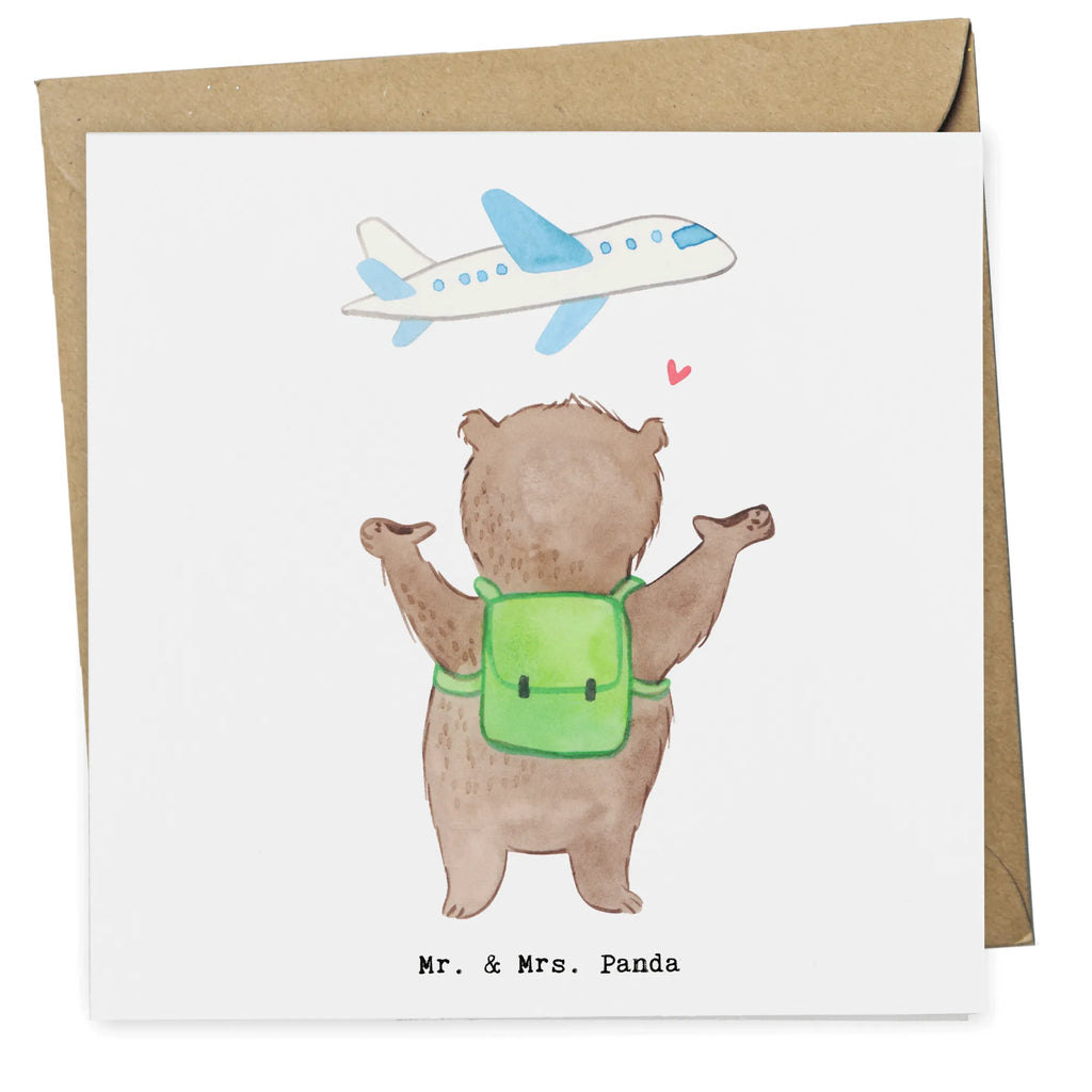 Deluxe Karte Bär Reisen Hochwertige Klappkarte, Hochzeitskarte, Hochwertige Grußkarte, Karte, Klappkarte, Geburtstagskarte, Glückwunschkarte, Grußkarte, Einladungskarte, Geschenk, Sport, Sportart, Hobby, Schenken, Danke, Dankeschön, Auszeichnung, Gewinn, Sportler, Reisebüro, Austauschjahr, Reiseveranstalter, Reisegruppe, Urlaub, Schüleraustausch, Auslandsjahr, Weltreise, Urlaube, Reisen