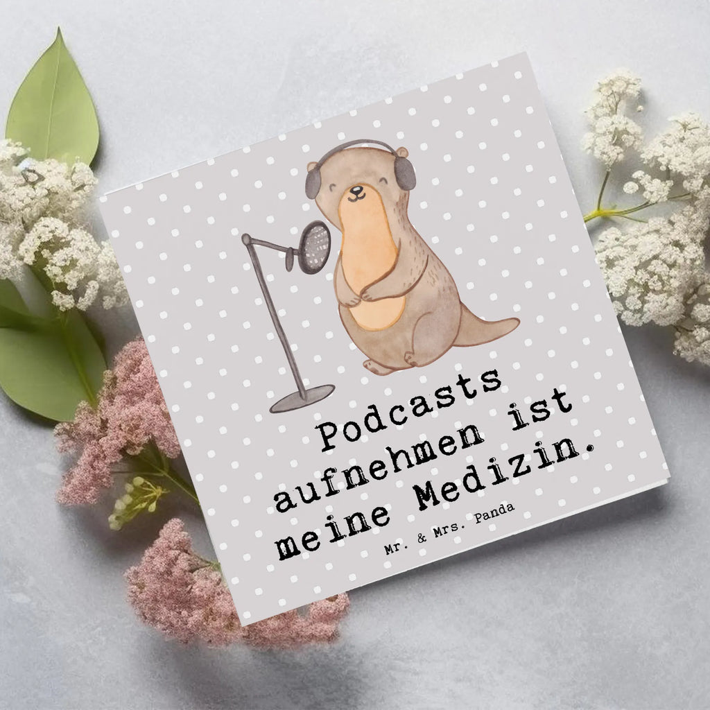 Deluxe Karte Otter Podcast aufnehmen Hochwertige Grußkarte, Karte, Einladungskarte, Hochwertige Klappkarte, Glückwunschkarte, Geburtstagskarte, Grußkarte, Klappkarte, Hochzeitskarte, Geschenk, Sport, Sportart, Hobby, Schenken, Danke, Dankeschön, Auszeichnung, Gewinn, Sportler, Podcast produzieren, Podcaster, Podcast aufnehmen, Podcasterin