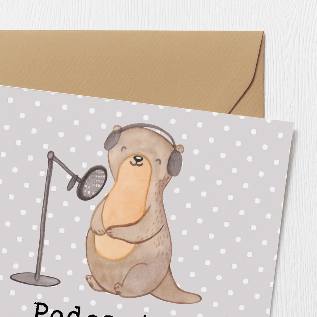 Deluxe Karte Otter Podcast aufnehmen Hochwertige Grußkarte, Karte, Einladungskarte, Hochwertige Klappkarte, Glückwunschkarte, Geburtstagskarte, Grußkarte, Klappkarte, Hochzeitskarte, Geschenk, Sport, Sportart, Hobby, Schenken, Danke, Dankeschön, Auszeichnung, Gewinn, Sportler, Podcast produzieren, Podcaster, Podcast aufnehmen, Podcasterin