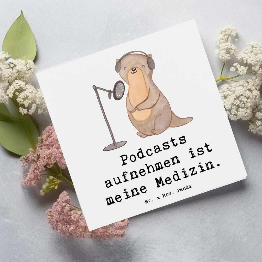 Deluxe Karte Otter Podcast aufnehmen Hochwertige Grußkarte, Karte, Einladungskarte, Hochwertige Klappkarte, Glückwunschkarte, Geburtstagskarte, Grußkarte, Klappkarte, Hochzeitskarte, Geschenk, Sport, Sportart, Hobby, Schenken, Danke, Dankeschön, Auszeichnung, Gewinn, Sportler, Podcast produzieren, Podcaster, Podcast aufnehmen, Podcasterin
