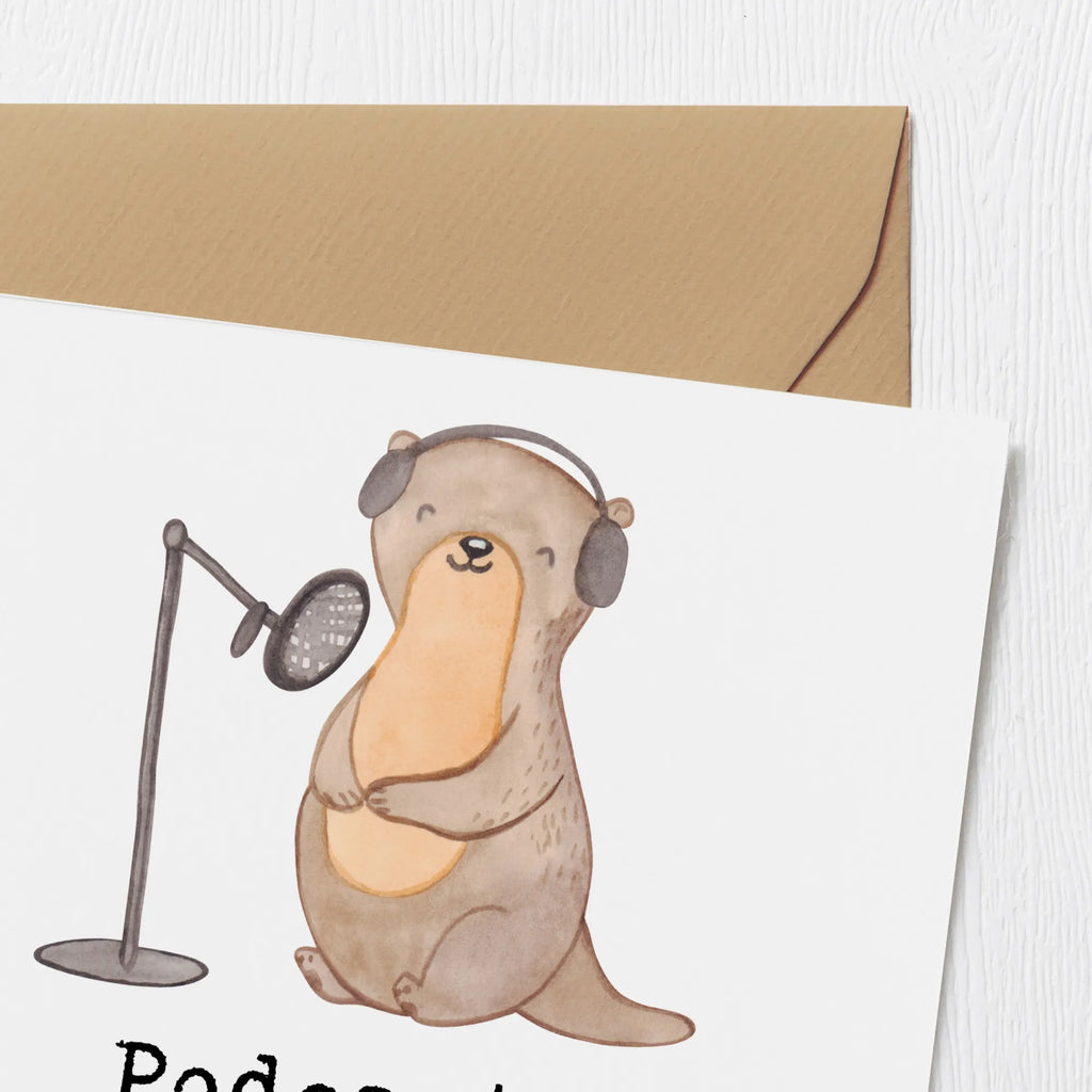 Deluxe Karte Otter Podcast aufnehmen Hochwertige Grußkarte, Karte, Einladungskarte, Hochwertige Klappkarte, Glückwunschkarte, Geburtstagskarte, Grußkarte, Klappkarte, Hochzeitskarte, Geschenk, Sport, Sportart, Hobby, Schenken, Danke, Dankeschön, Auszeichnung, Gewinn, Sportler, Podcast produzieren, Podcaster, Podcast aufnehmen, Podcasterin