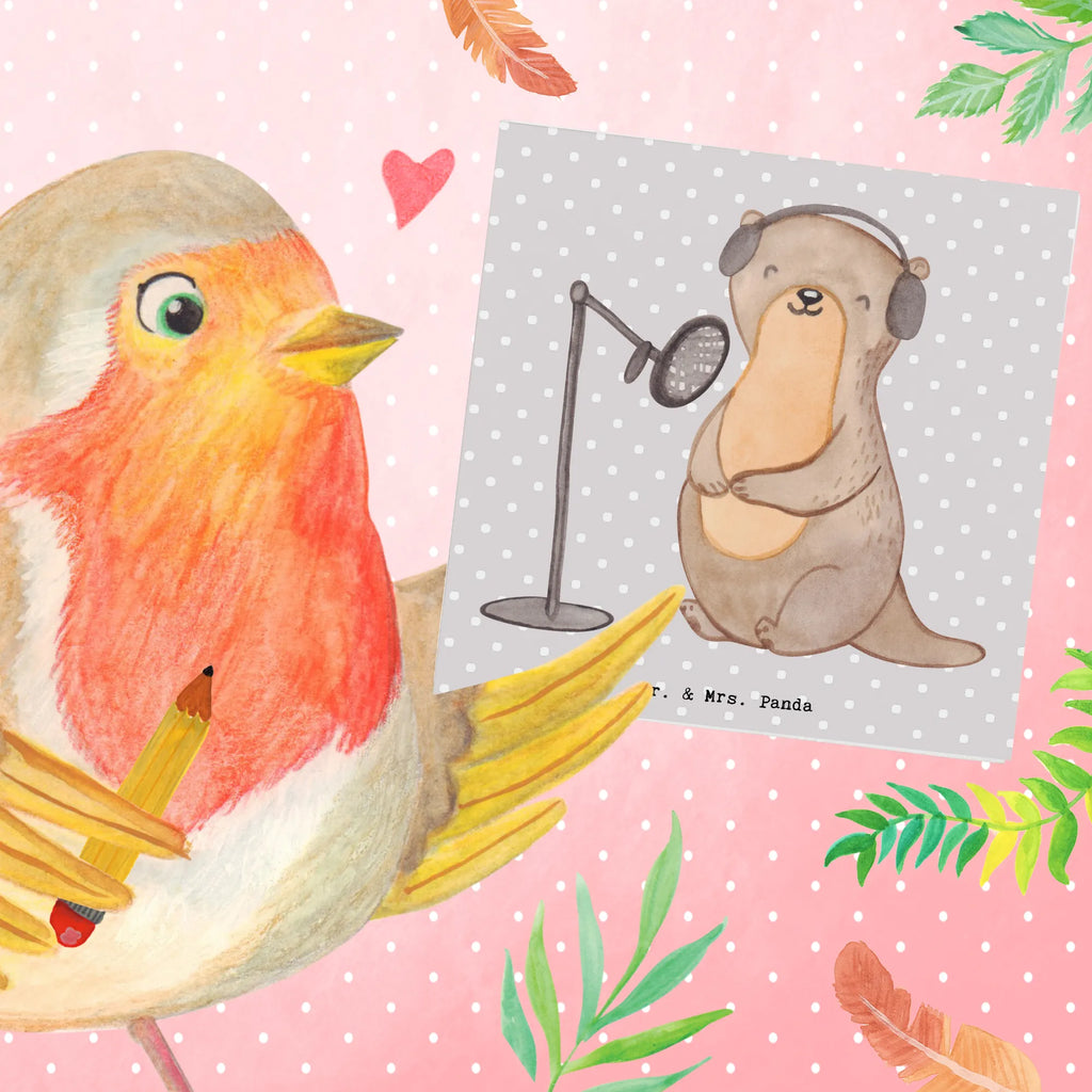 Deluxe Karte Otter Podcast aufnehmen Hochwertige Grußkarte, Karte, Einladungskarte, Hochwertige Klappkarte, Glückwunschkarte, Geburtstagskarte, Grußkarte, Klappkarte, Hochzeitskarte, Geschenk, Sport, Sportart, Hobby, Schenken, Danke, Dankeschön, Auszeichnung, Gewinn, Sportler, Podcast produzieren, Podcaster, Podcast aufnehmen, Podcasterin