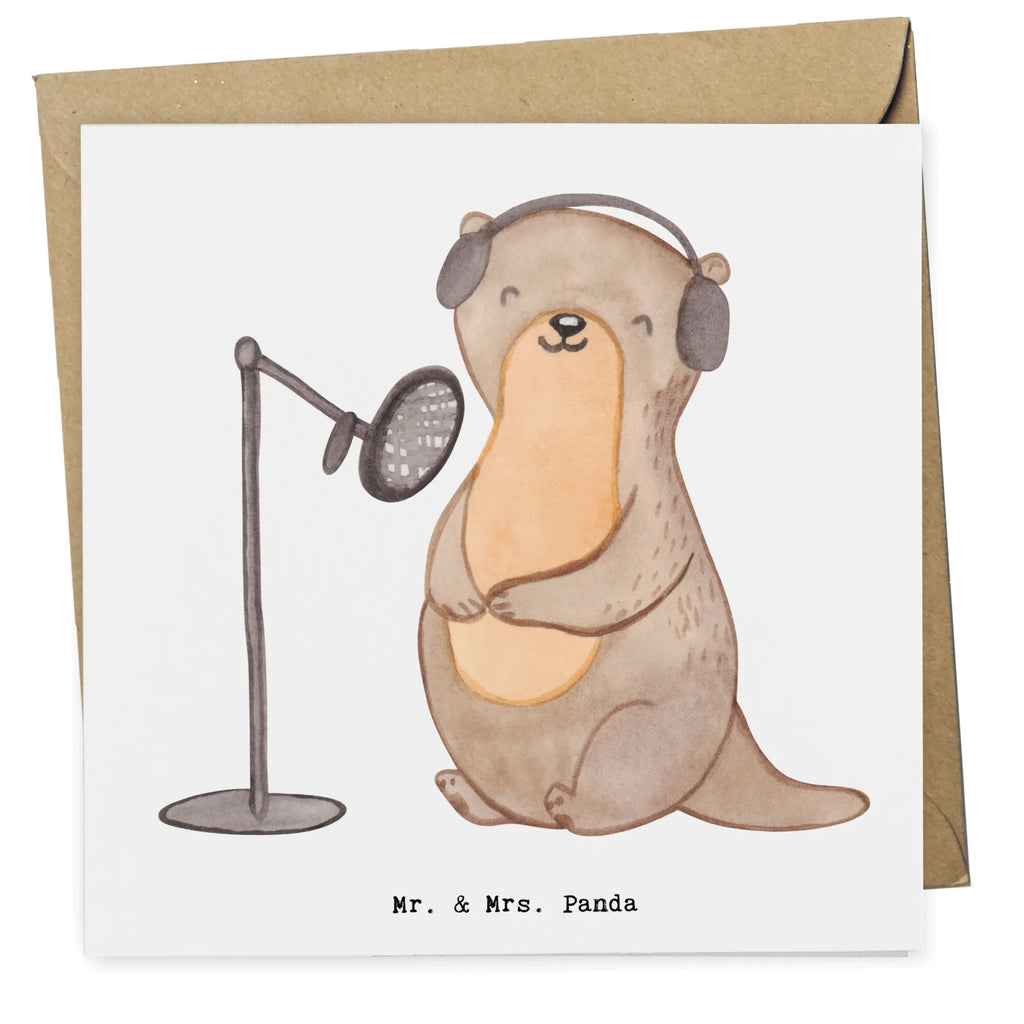 Deluxe Karte Otter Podcast aufnehmen Hochwertige Grußkarte, Karte, Einladungskarte, Hochwertige Klappkarte, Glückwunschkarte, Geburtstagskarte, Grußkarte, Klappkarte, Hochzeitskarte, Geschenk, Sport, Sportart, Hobby, Schenken, Danke, Dankeschön, Auszeichnung, Gewinn, Sportler, Podcast produzieren, Podcaster, Podcast aufnehmen, Podcasterin