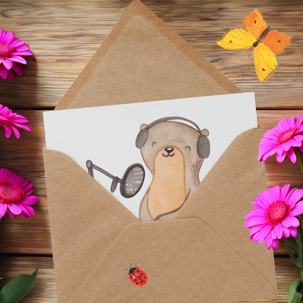 Deluxe Karte Otter Podcast aufnehmen Hochwertige Grußkarte, Karte, Einladungskarte, Hochwertige Klappkarte, Glückwunschkarte, Geburtstagskarte, Grußkarte, Klappkarte, Hochzeitskarte, Geschenk, Sport, Sportart, Hobby, Schenken, Danke, Dankeschön, Auszeichnung, Gewinn, Sportler, Podcast produzieren, Podcaster, Podcast aufnehmen, Podcasterin