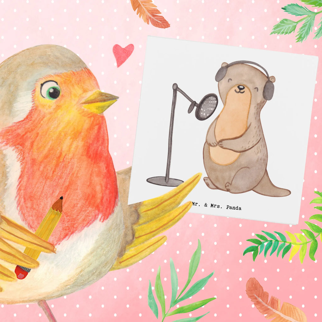 Deluxe Karte Otter Podcast aufnehmen Hochwertige Grußkarte, Karte, Einladungskarte, Hochwertige Klappkarte, Glückwunschkarte, Geburtstagskarte, Grußkarte, Klappkarte, Hochzeitskarte, Geschenk, Sport, Sportart, Hobby, Schenken, Danke, Dankeschön, Auszeichnung, Gewinn, Sportler, Podcast produzieren, Podcaster, Podcast aufnehmen, Podcasterin