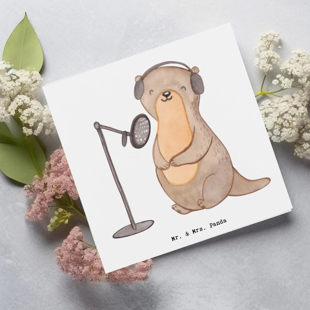 Deluxe Karte Otter Podcast aufnehmen Hochwertige Grußkarte, Karte, Einladungskarte, Hochwertige Klappkarte, Glückwunschkarte, Geburtstagskarte, Grußkarte, Klappkarte, Hochzeitskarte, Geschenk, Sport, Sportart, Hobby, Schenken, Danke, Dankeschön, Auszeichnung, Gewinn, Sportler, Podcast produzieren, Podcaster, Podcast aufnehmen, Podcasterin