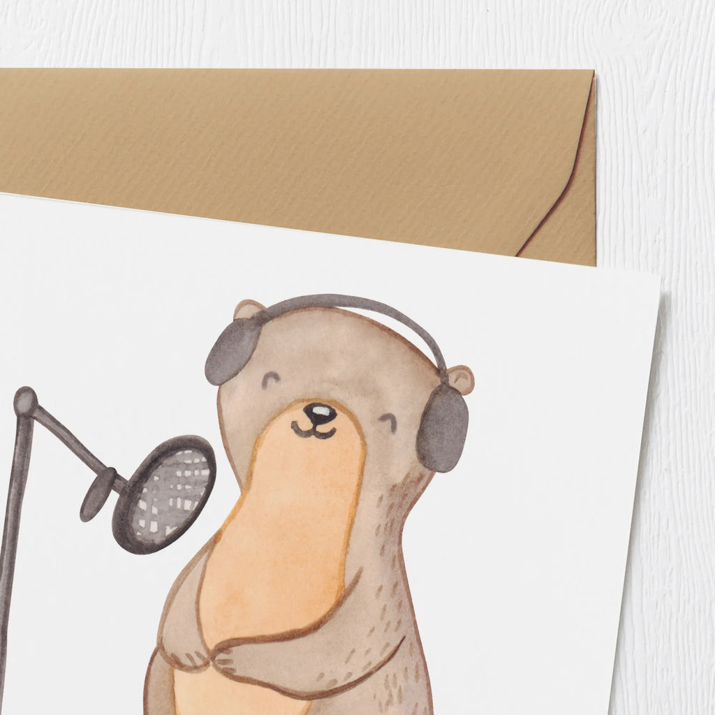 Deluxe Karte Otter Podcast aufnehmen Hochwertige Grußkarte, Karte, Einladungskarte, Hochwertige Klappkarte, Glückwunschkarte, Geburtstagskarte, Grußkarte, Klappkarte, Hochzeitskarte, Geschenk, Sport, Sportart, Hobby, Schenken, Danke, Dankeschön, Auszeichnung, Gewinn, Sportler, Podcast produzieren, Podcaster, Podcast aufnehmen, Podcasterin