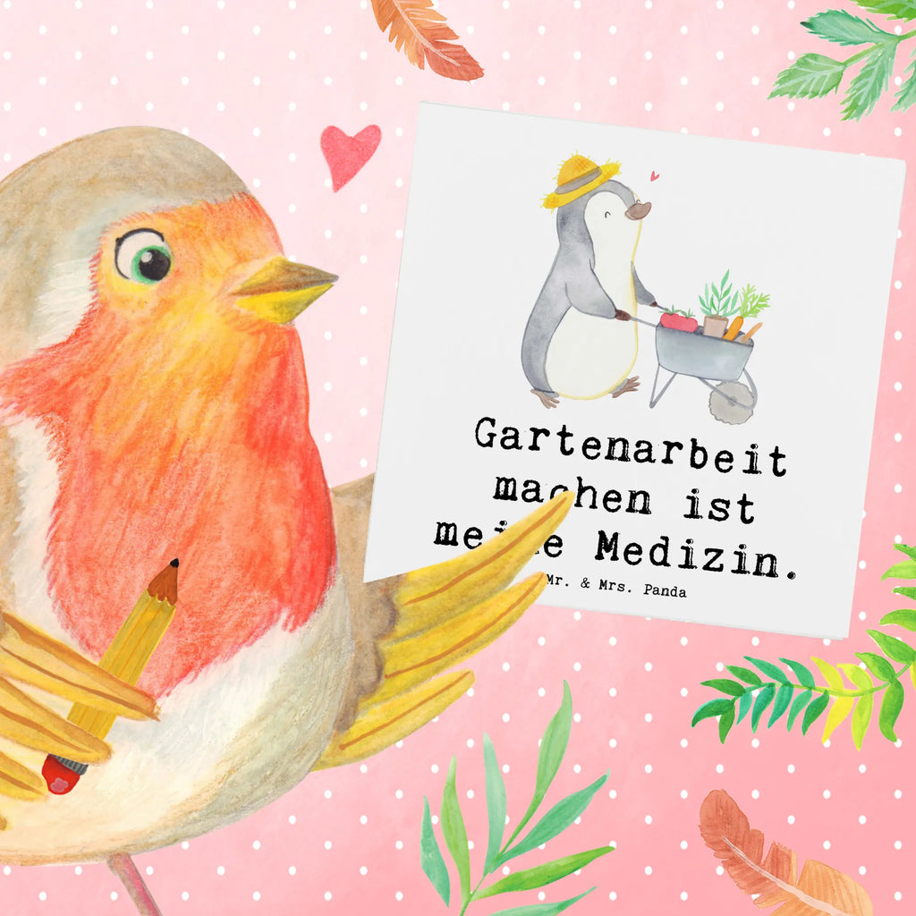 Deluxe Karte Pinguin Gartenarbeit Grußkarte, Karte, Einladungskarte, Geburtstagskarte, Glückwunschkarte, Hochzeitskarte, Klappkarte, Hochwertige Grußkarte, Hochwertige Klappkarte, Geschenk, Sport, Sportart, Hobby, Schenken, Danke, Dankeschön, Auszeichnung, Gewinn, Sportler, Urban gardening, Gartenarbeit, Gärtnern, Gartenpflege