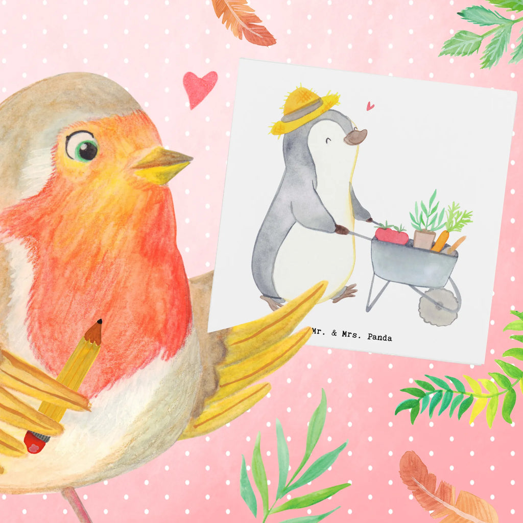 Deluxe Karte Pinguin Gartenarbeit Grußkarte, Karte, Einladungskarte, Geburtstagskarte, Glückwunschkarte, Hochzeitskarte, Klappkarte, Hochwertige Grußkarte, Hochwertige Klappkarte, Geschenk, Sport, Sportart, Hobby, Schenken, Danke, Dankeschön, Auszeichnung, Gewinn, Sportler, Urban gardening, Gartenarbeit, Gärtnern, Gartenpflege