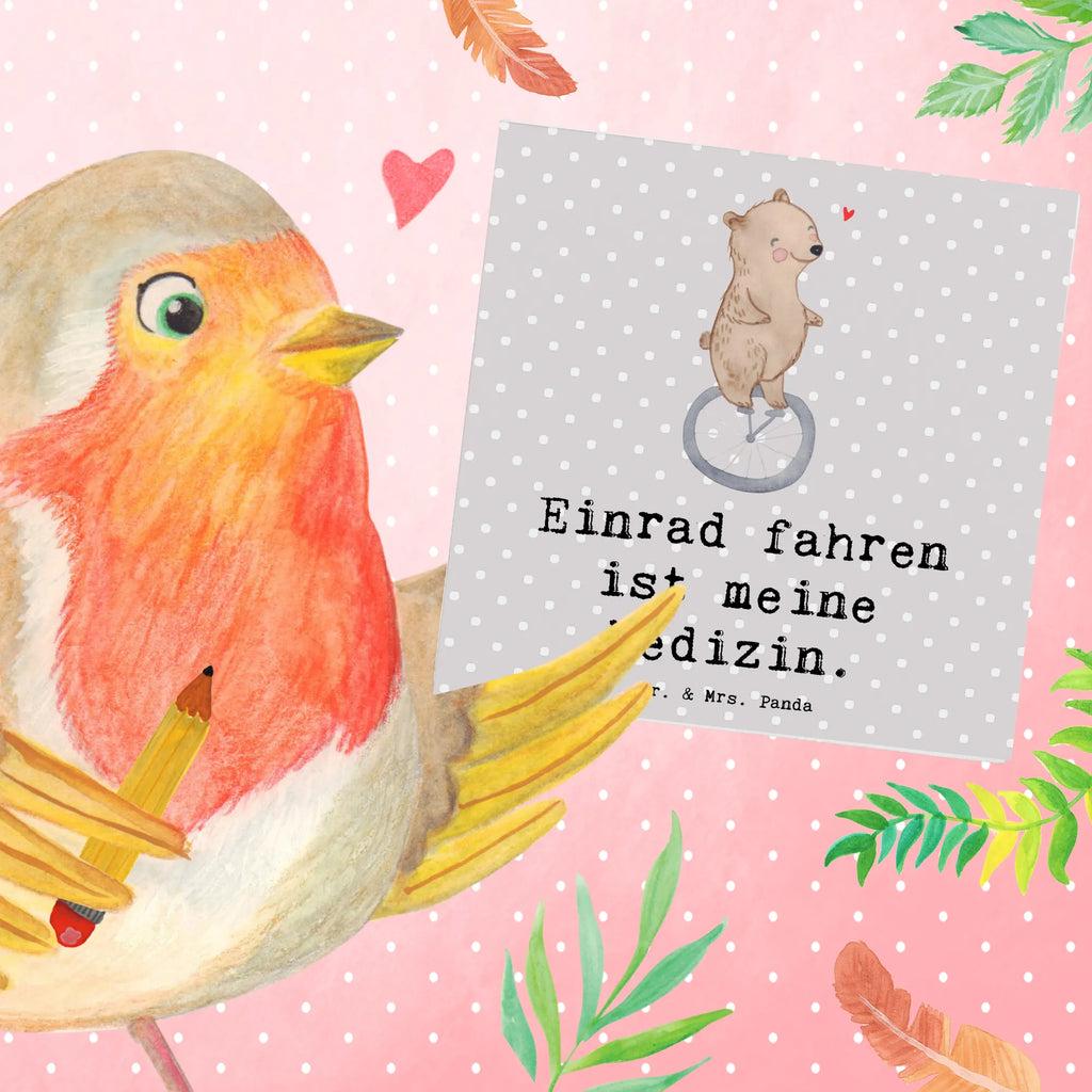 Deluxe Card bear ride a unicycle Einladungskarte, Klappkarte, Glückwunschkarte, Grußkarte, Geburtstagskarte, Hochzeitskarte, Karte, Hochwertige Grußkarte, Hochwertige Klappkarte, Geschenk, Sport, Sportart, Hobby, Schenken, Danke, Dankeschön, Auszeichnung, Gewinn, Sportler, Einrad fahren