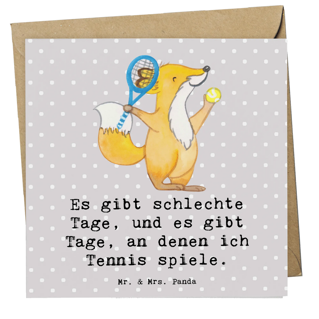 Deluxe Card Fox play tennis Hochwertige Klappkarte, Glückwunschkarte, Karte, Geburtstagskarte, Hochwertige Grußkarte, Klappkarte, Einladungskarte, Hochzeitskarte, Grußkarte, Geschenk, Sport, Sportart, Hobby, Schenken, Danke, Dankeschön, Auszeichnung, Gewinn, Sportler, Tennisclub, Tennis Turnier, Tennisverein, Ballsportart, Tennis spielen