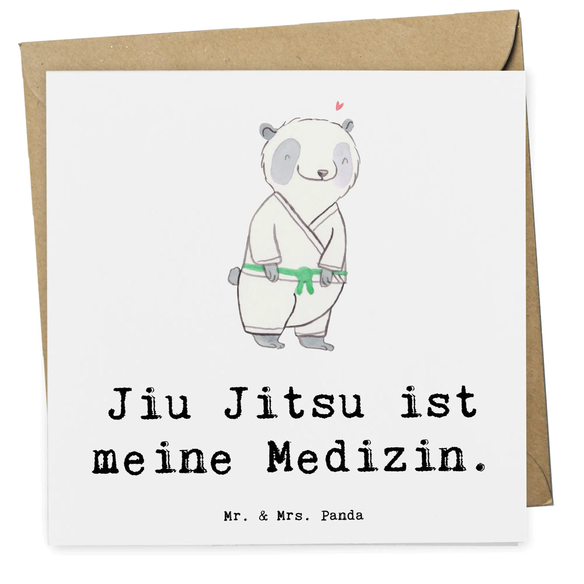 Deluxe Karte Panda Jiu Jitsu Glückwunschkarte, anlasskarte, doppelkarte, Klappkarte, Grußkarte, faltkarte, Sportart, Hobby, Danke, Dankeschön, Geschenk, Auszeichnung, Gewinn, Sportler, Schenken, Sport, Japanische Kampfkunst, Jiu Jitsu, Selbstverteidigung