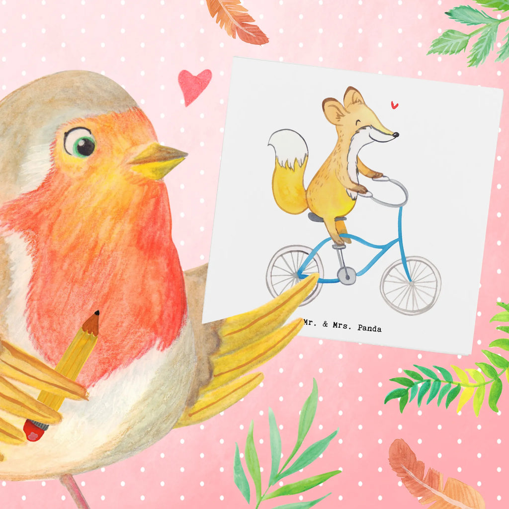 Deluxe Karte Fuchs Fahrrad fahren Hochzeitskarte, Grußkarte, Einladungskarte, Hochwertige Klappkarte, Karte, Glückwunschkarte, Klappkarte, Geburtstagskarte, Hochwertige Grußkarte, Geschenk, Sport, Sportart, Hobby, Schenken, Danke, Dankeschön, Auszeichnung, Gewinn, Sportler, Radeln, Radsport, Trekking, Mountainbiking, Fahrrad fahren