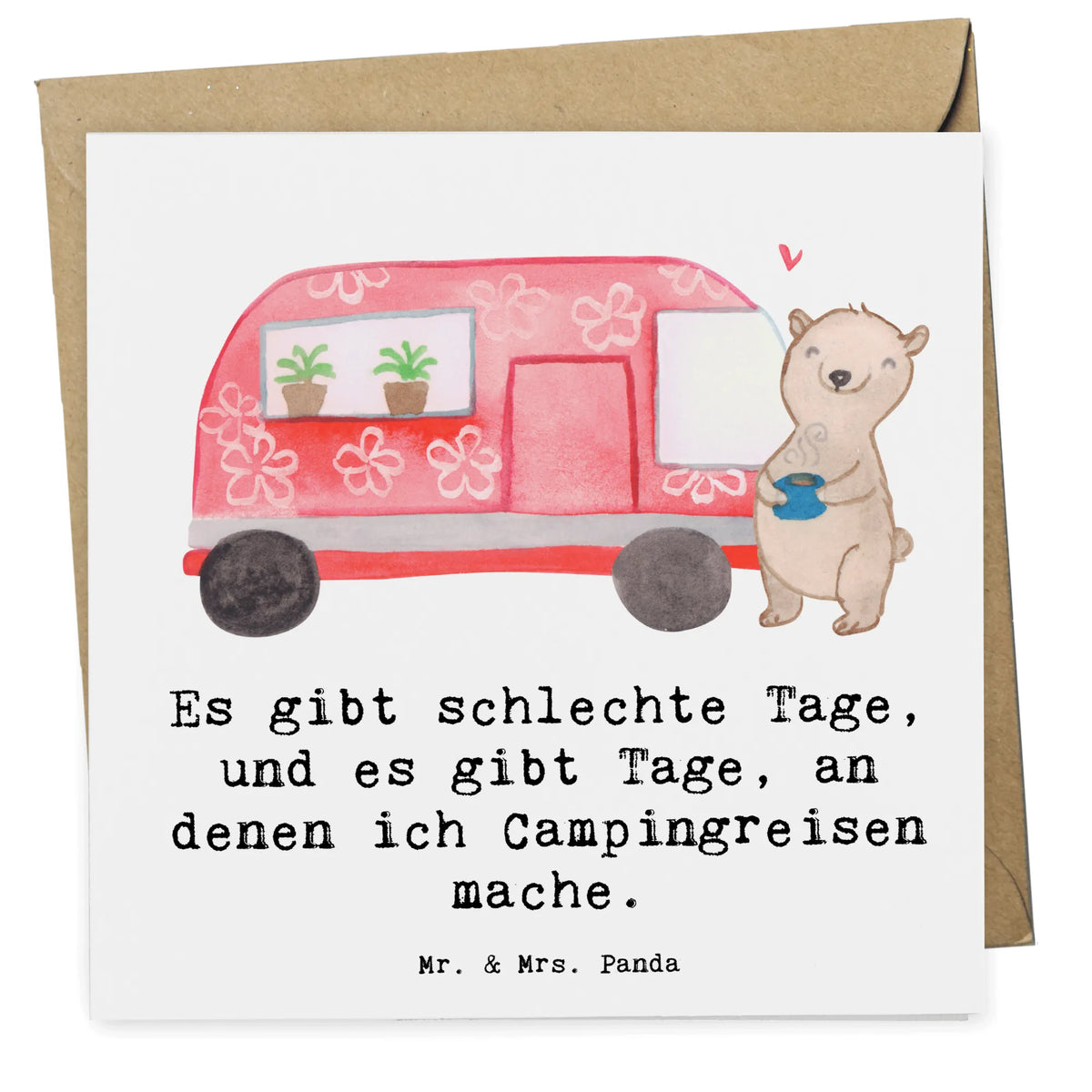 Deluxe Karte Bär Camper Grußkarte, faltkarte, doppelkarte, anlasskarte, Glückwunschkarte, Klappkarte, Sportart, Hobby, Danke, Dankeschön, Geschenk, Auszeichnung, Gewinn, Sportler, Schenken, Sport, Wohnmobil, Camper, Roadtrip, Campen, Zelten, Urlaub, Campingplatz