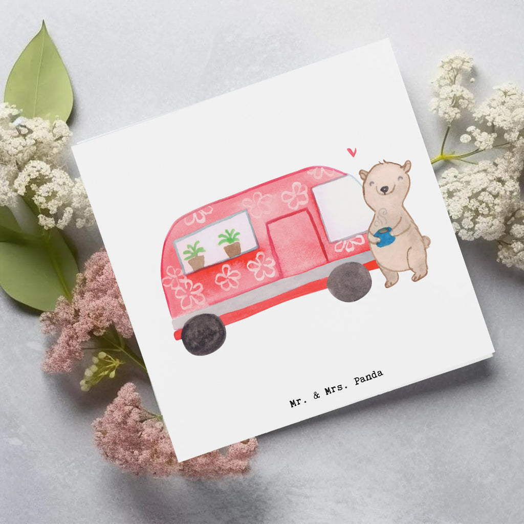 Deluxe Karte Bär Camper Hochwertige Klappkarte, Karte, Hochzeitskarte, Klappkarte, Hochwertige Grußkarte, Geburtstagskarte, Grußkarte, Glückwunschkarte, Einladungskarte, Geschenk, Sport, Sportart, Hobby, Schenken, Danke, Dankeschön, Auszeichnung, Gewinn, Sportler, Roadtrip, Campen, Wohnmobil, Campingplatz, Camper, Urlaub, Zelten