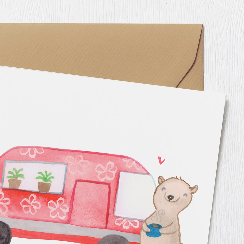 Deluxe Karte Bär Camper Hochwertige Klappkarte, Karte, Hochzeitskarte, Klappkarte, Hochwertige Grußkarte, Geburtstagskarte, Grußkarte, Glückwunschkarte, Einladungskarte, Geschenk, Sport, Sportart, Hobby, Schenken, Danke, Dankeschön, Auszeichnung, Gewinn, Sportler, Roadtrip, Campen, Wohnmobil, Campingplatz, Camper, Urlaub, Zelten