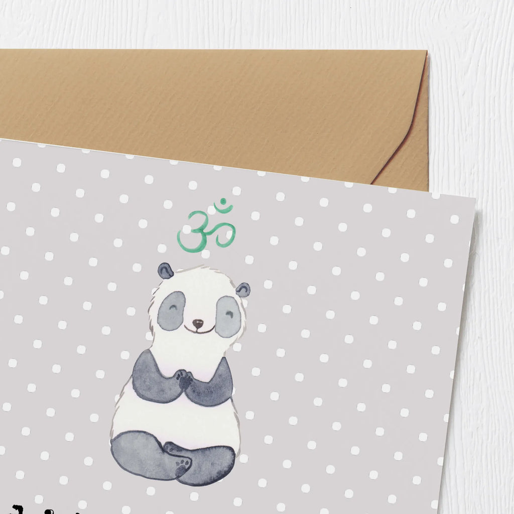 Deluxe Card panda meditate Hochwertige Klappkarte, Karte, Hochwertige Grußkarte, Hochzeitskarte, Einladungskarte, Grußkarte, Geburtstagskarte, Glückwunschkarte, Klappkarte, Geschenk, Sport, Sportart, Hobby, Schenken, Danke, Dankeschön, Auszeichnung, Gewinn, Sportler, Meditationskurs, Meditation, Meditieren